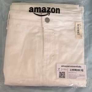 Amazon Essentials White High-Rise Denim Skirt
